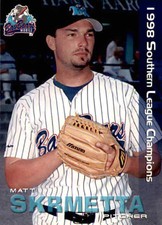 1998 Mobile Bay Bears Southern League Champions Grandstand 23 Matt Skrmetta Card