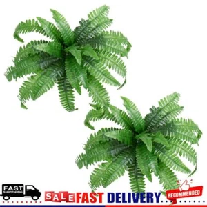 2Pcs Artificial Boston Fern Fake Fern Bush Plant 21 Inch for Office Garden Decor - Picture 1 of 15