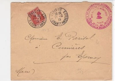 France 1915 Paris Cancels Tree & Animal Slogan Cancel Stamps Cover Ref 29823 - Image 1 of 2