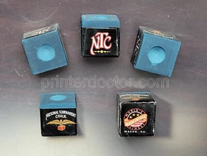 Torneo Nacional Piscina Billar Tiza, Azul 5 piezas Lote Uno Bruto Sin Caja Hecho en EE. UU. - Imagen 1 de 2