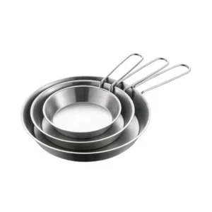 Convenient Foldable Handle Stainless Steel Skillets Nonstick Pans for Cooking - Picture 1 of 11