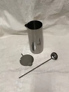Vintage Edelstahl STELTON Arne Jacobsen Cylinda-Line Cocktail Mixer mit Löffel - Bild 1 von 13