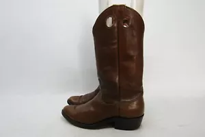 Botas de Vaquero Justin Para Hombres Talla 7 D Cuero Marrón Buckaroo Western Roper - Imagen 1 de 11