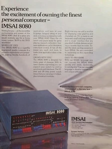 IMSAI 8080 San Leandro CA Finest Personal Computer Vintage Print Ad 1977 - Bild 1 von 4