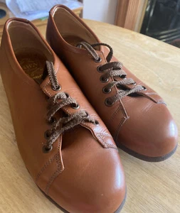 Dawn De Luxe ladies Leather Tan brown Bowls shoes Lace Up Uk Size 5 - Picture 1 of 9