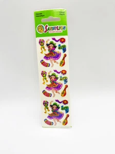 Vintage Sandylion Prismatic Foil Dancing Gypsy Lady Musical Instruments Stickers - Picture 1 of 1