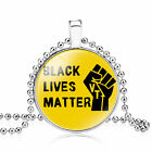BLACK LIVES MATTER I CAN'T BREATHE Glass Cover Pendant Charms Necklace Jewelry