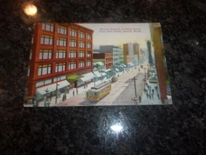 2ND AVENUE, LOOKING SOUTH FROM PIKE STREET, SEATTLE VINTAGE POSTCARD - - Picture 1 of 2
