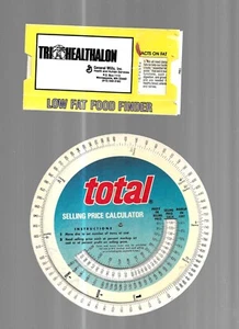 GENERAL MILLS NET COST CALCULATOR(1969) AND LOW FAT FOOD FINDER SLIDE(1991) - Picture 1 of 2