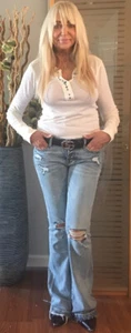 Free People weißes Shirt gelbe Borte silber Stern grün Blumen Knöpfe Tunika Top S - Bild 1 von 11