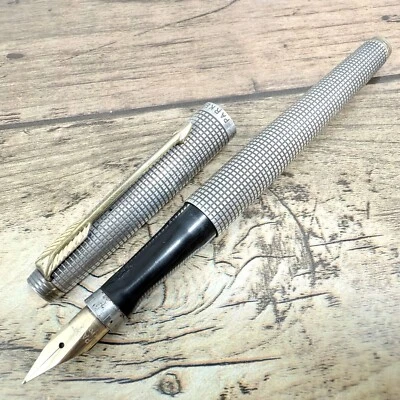 PARKERPL FOUNTAIN PEN NIB:F 14K STERLING SILVER VINTAGE MADE U.S.A A459 - Image 1 of 4
