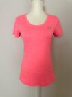 Under Armour Womens Activewear Shirt Size S Pink Scoop Neck Short Sleeves Logo
