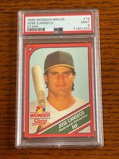 1990 Wonder Bread Stars #14 Jose Canseco PSA 9 Oakland Athletics POP 4 -2 higher