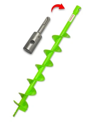 WERHE Erdbohrer für bohrmaschine mit SDS Plus adapter ⌀120 mm, 80cm länge