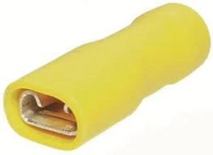 Yellow 10mm Female Fully Insulated 50p BULK Spades-Large relays etc Crimp - QUAL - Picture 1 of 1