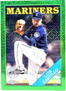 2023 Topps Chrome - Luis Castillo - 1988 Green Mojo Ref /99 Mariners Color Match - Picture 1 of 2