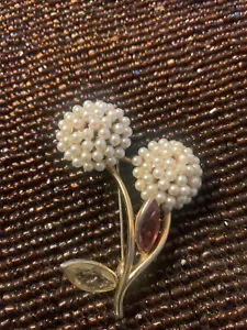 Vintage Blumennadel signiert BSK - Bild 1 von 2
