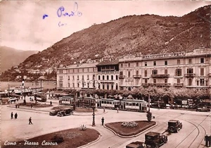 AL2-12) COMO PIAZZA CAVOUR GRAND HOTEL VOLTA TRAM VAPORTETTO VIAGGIATA - Picture 1 of 2