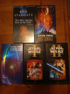 VHS VCR Video Cassette Tape Bundle #5: 5 Star Movies!! Star Wars Trek StarGate - Picture 1 of 2