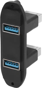 Dual USB 3.0 Panel Connector Adapter 2 Port USB3.0 Female to Female Panel Mount - Picture 1 of 12