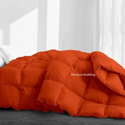 Deluxe Luxury Comforter Down Alternative Egyptian Cotton Orange Solid Foto 1 de 4