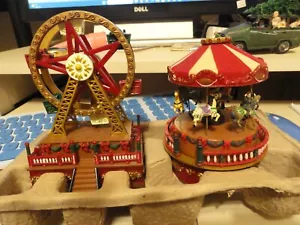2014 Mr Christmas Mini Karneval Spieluhren, Karussell und Riesenrad neu geöffnet - Bild 1 von 3