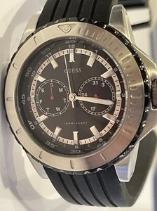 Men’s Watch Guess Black Multi function U12531G1 Silicone Strap Brand New - Picture 1 of 6