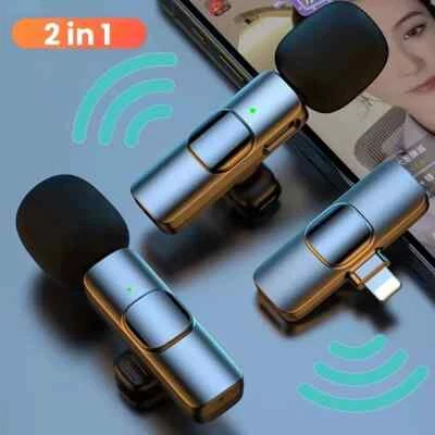 Wireless Lavalier Microphone Audio Recording Mini Microphone for iPhone /Android - Image 1 of 4