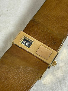 1970's gold plated retro jump hour manual wind digital watch AS CAL 1900/01
