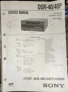 Sony DSR40 service manual - Photo 1/1