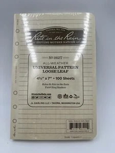 Rite In The Rain 982T Loose Leaf Paper 4-5/8" X 7" Tan Pack of 100 - Picture 1 of 3