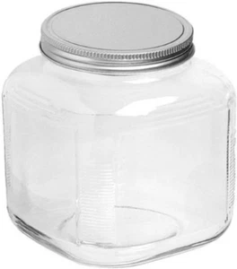 1-Gallon Cracker Jar with Lid, Brushed Aluminum, Set of 4 - Picture 1 of 7