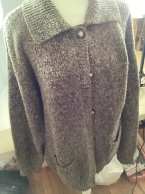 Cárdigan vintage Dockers para mujer parte delantera de lana 2 bolsillos talla grande Foto 1 de 4