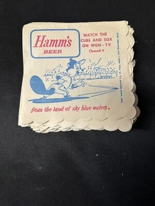 Servilleta vintage Hamms Beer Chicago Sox Cubs - Imagen 1 de 3
