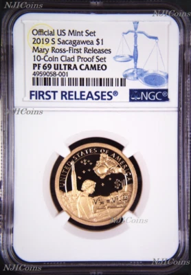 2019 S Proof Native American Mary Ross NGC PF69 FR Dollar $1 Coin from Mint Set - Image 1 of 2