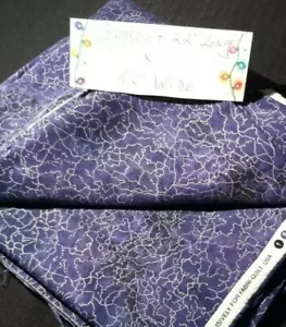 3.5 YARDS QUILT FOR ALL SEASONS DIANA LEONE Tracings PURPLE Silver Thread FABRIC - Picture 1 of 11