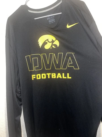 Nike Dri-Fit Iowa Hawkeyes Football L/S T-Shirt Big & Tall Sz 4XL NWT Cover