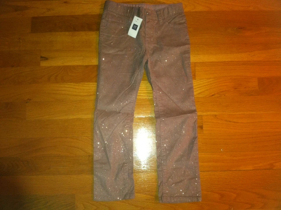 GAP GIRL'S TAUPE SPARKLE GLITTER CORDUROY PANTS ORG. $34.50 SIZE 12 BNWT - Image 1 of 1