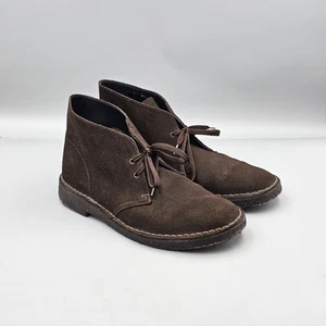 Clark's Men's Size 10 US Originals Desert Boot Dark Brown Suede & Crepe VGC READ - Picture 1 of 8
