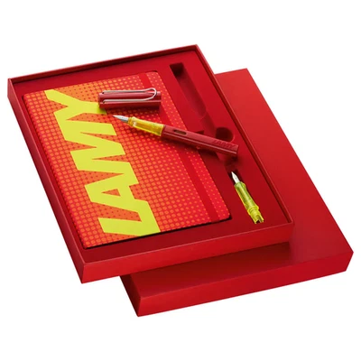 Juego limitado de pluma estilográfica roja brillante Lamy Al-Star (agarre y cuaderno) plumín fino Foto 1 de 4