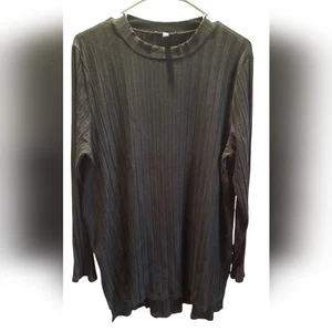 Eileen Fisher Top Damen XL schwarz gerippt Bohemian neutral Business Freizeit - Bild 1 von 12