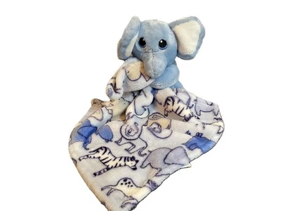 Little Beginning Elephant Plush Blue Baby Security Blanket Lovey Stuffed Animal - Image 1 of 4