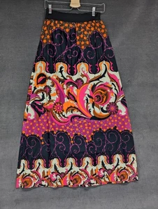Vintage 70’s Psychedelic Neon Maxi Skirt Paisley Hippie Boho Beeline Fashions 30" - Bild 1 von 10