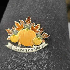 Vintage Kenneth Cole "Give Thanks" Thanksgiving Anstecknadel oder Brosche. - Bild 1 von 2