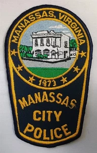 Parche vintage bordado de la policía de la ciudad de Manassas Virginia - Imagen 1 de 3