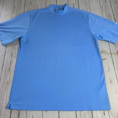 Nike Golf FITDry Mock Neck Short Sleeve Shirt Embroidered Sleeve Swoosh Mens M - Image 1 of 4