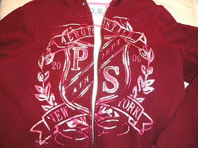 PS AEROPOSTALE NIÑAS GRANATE ROSA SHERPA FORRADO SUDADERA CON CAPUCHA L 12 GEMELOS  Foto 1 de 4