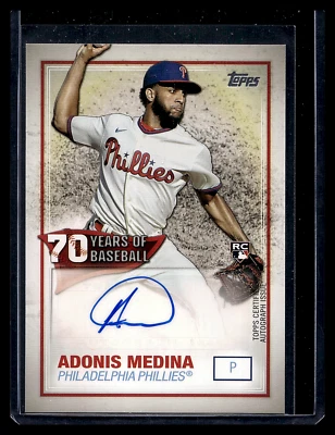 2021 TOPPS 70 YEARS OF BASEBALL AUTOGRAPHS #70YAAM ADONIS MEDINA PHILLIES ROOKIE - Image 1 of 3