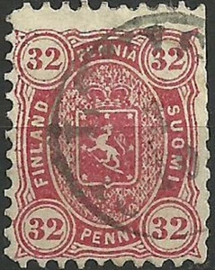 Finnland Briefmarken: 1875 - 82 32p Karmin gebraucht. SCV 175 $. Defekt. - Bild 1 von 2