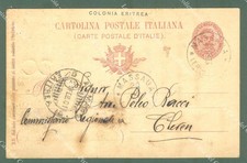 COLONIE ITALIANE. ERITREA.Cartolina postale cent.10 Umberto del 20 Febbraio 1901